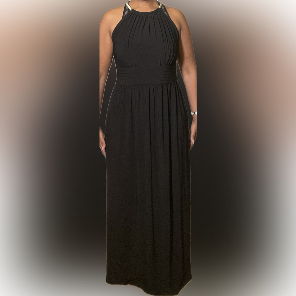 Emma & Michele Black Halter Maxi Dress